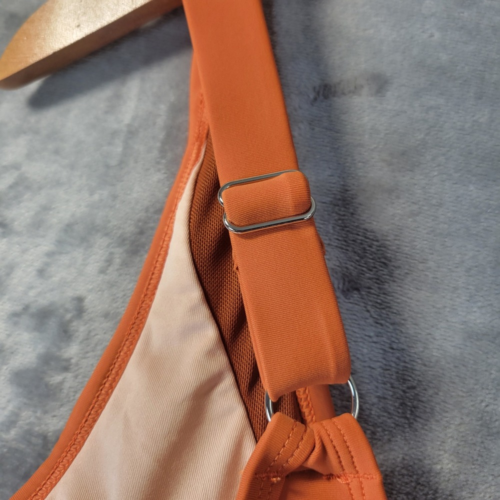 Cupshe Rust Orange One-Piece Swimsuit with Sheer Waist Panel - Picture 11 of 12
